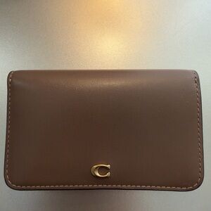 Coach Dark Stone Leather Slim Card Case